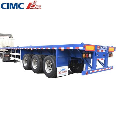 50 тонн грузовик трейлер 3 оси 40ft CIMC HUAJUN плоский полуприцеп