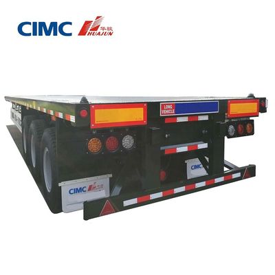 CIMC HUAJUN 3 оси 40ft плоский контейнерный полуприцеп с 12 замыкания замков и 12380 * 2500 Размер