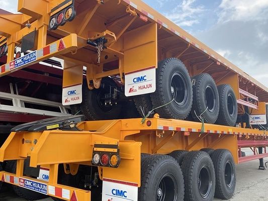 Главный пучок T700/Q345 Стальной полуприцеп CIMC HUAJUN 3 оси плоскополосной прицеп