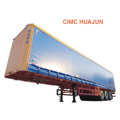 Зеленый транспорт Utility Dry Van Truck Trailer с клеткой CIMC HUAJUN Клиенты необязательно