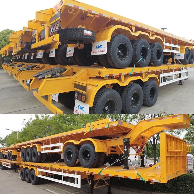 Главный пучок T700/Q345 Стальной полуприцеп CIMC HUAJUN 3 оси плоскополосной прицеп