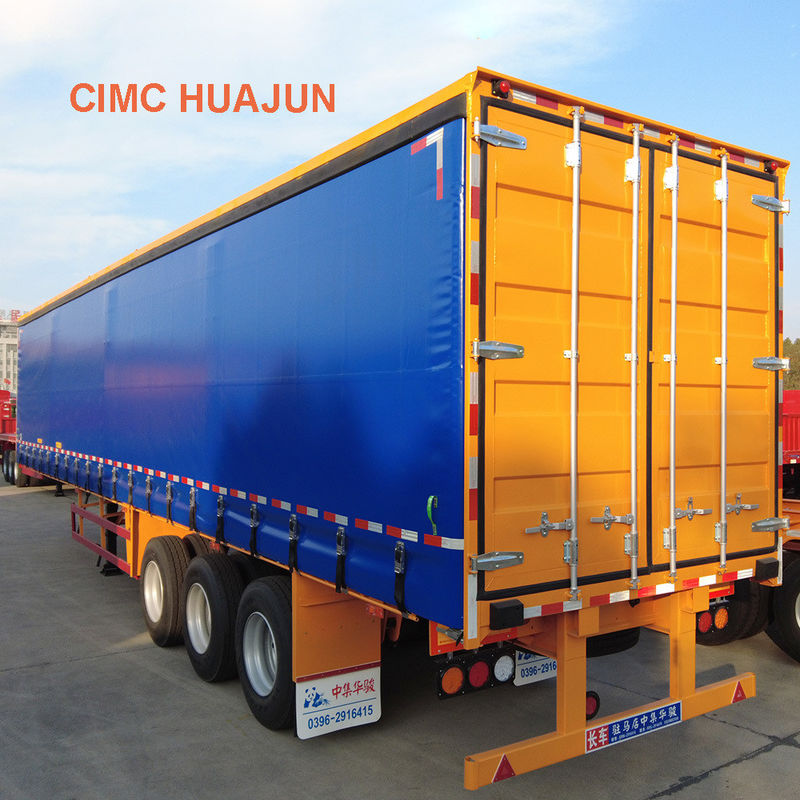 Зеленый транспорт Utility Dry Van Truck Trailer с клеткой CIMC HUAJUN Клиенты необязательно